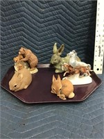 Collectible Animal Figurines Tray Lot Horses
