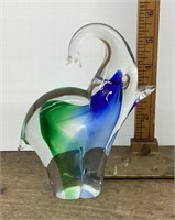 Art glass elephant paperweight