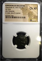 336-323 BC ALEXANDER III AE UNIT NGC CH.XF