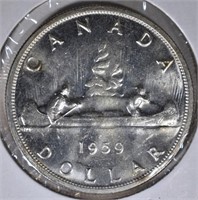 1959 SILVER CANADA DOLLAR  BRILLIANT GEM BU