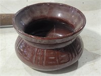 1940 Robinson Pottery Brown Cuspidor Spittoon