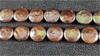 Copper Iridescent Coin Freshwater Pearls