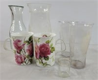Glasses, cups and vases