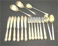 Silver plate kings pattern fish knives & fork set