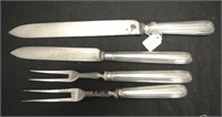 Vintage four piece silver handle carving set