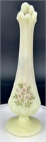 Fenton HP Custard Bud Vase HP by: Y Palmer UV