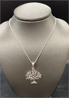 Sterling Silver Tree Of Life 16” Necklace