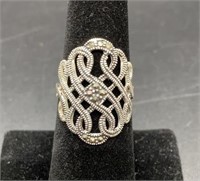 Beautiful Sterling Silver Braised Rope Ring