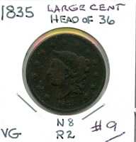 1835 Large Cent - VG