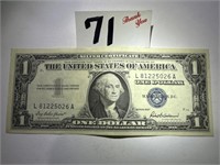 1957 Silver Certificate Blue Seal $1 Dollar Bill