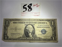 1935-G Silver Certificate Blue Seal $1 Dollar Bill