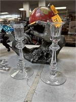 PAIR OF FINE CRYSTAL CANDLESTICKS
