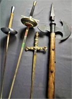 Fencing Foil Swords, Dagger & Alebarda