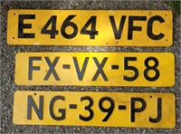 3 Vintage License Plates From Holland