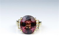 Amazing 8.58 Carat Pink Tourmaline & Diamond Ring