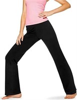 No Nonsense Women's Flared Sport Yoga Pant, Black,