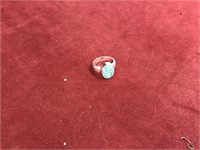 STERLING RING W BLUE STONE