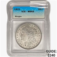 1921 Morgan Silver Dollar ICG MS65