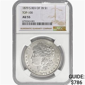 1879-S 7TF Rev 78 Morgan Silver Dollar NGC AU55
