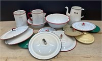 Assortment of Enamelware Items.   NO SHIPPING