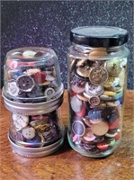 5 Jars of Vintage Buttons