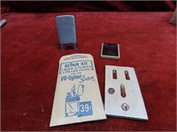 1953-54 Zippo lighter, VU lighter repair kit.