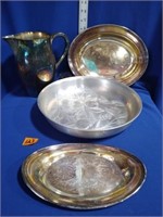 Paul Revere Silver plate pitcher & silver servers