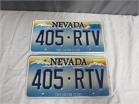 Matching Pair of Nevada License Plates- The Silver