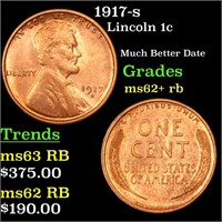 1917-s Lincoln Cent 1c Grades Select Unc RB