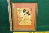 "Girl in Yellow Dress" Print Framed