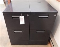 (2) Two drawer metal file cabinets 30” x 15”x29"