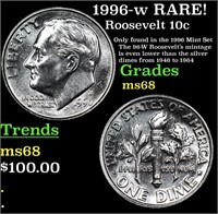 1996-w Roosevelt Dime RARE! 10c Grades GEM+++ Unc