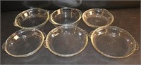 Lot Of 5 Pyrex And 1 Fire King Glass Pie Pans