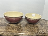 2 RED CERAMIC BOWLS