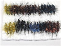 (35) New Hand Tied Wooly Worm Flies