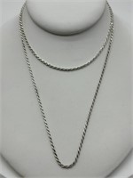 Italian Sterling Silver Roped Chain Necklace