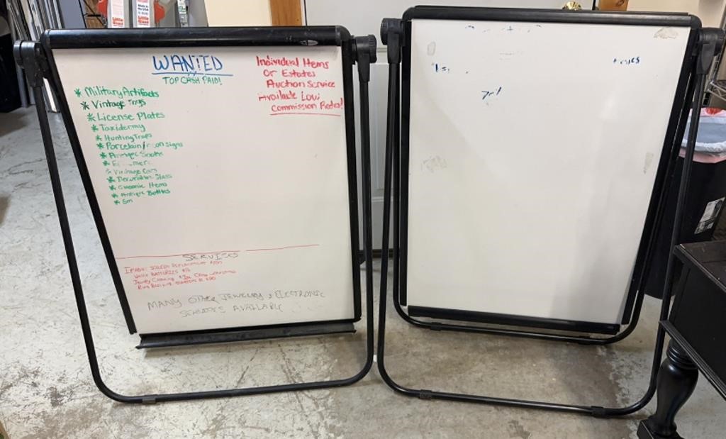 2) Standup Double Sided White Boards