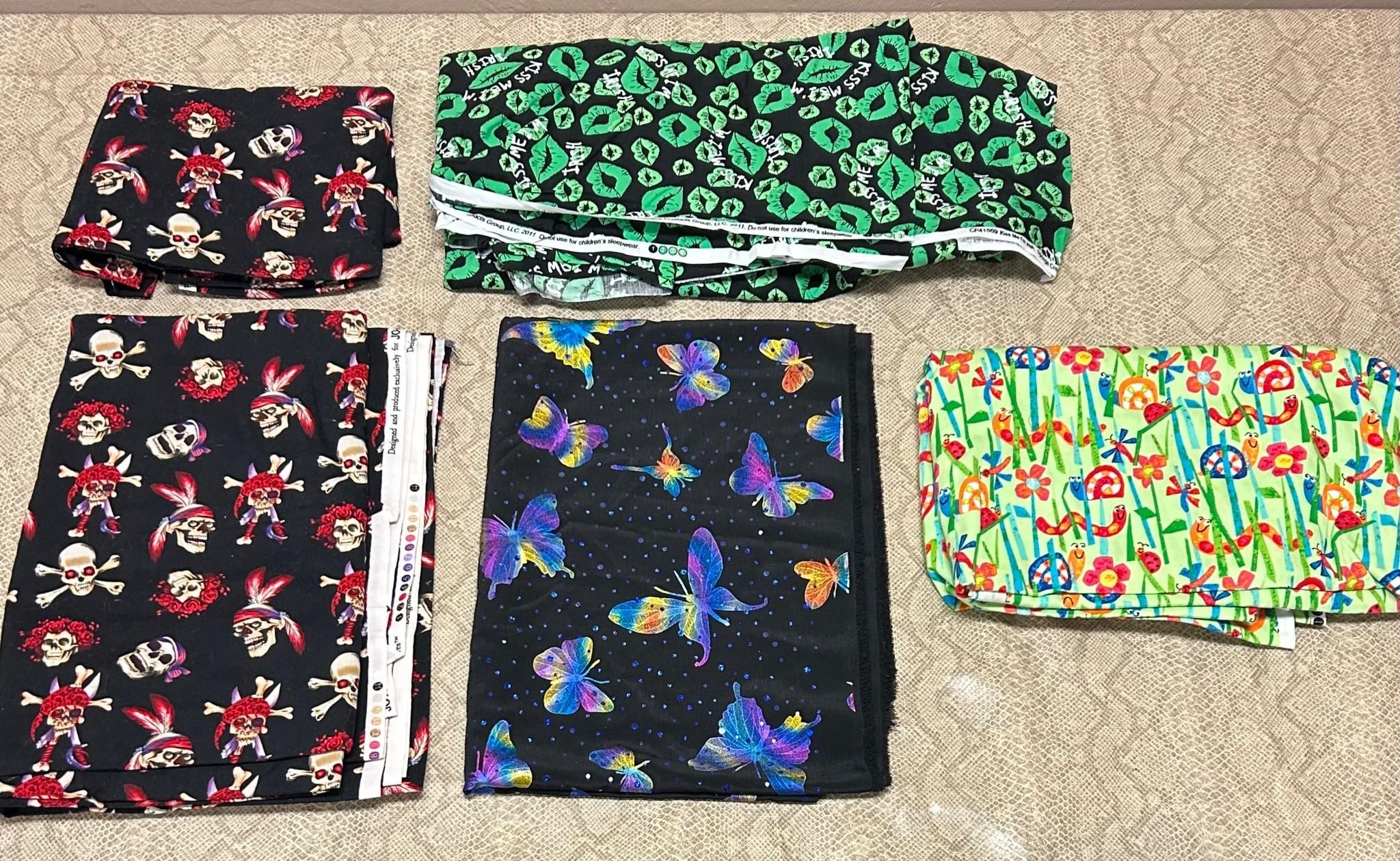 Awesome Fabric lot.  4 graphics. Large quantity.