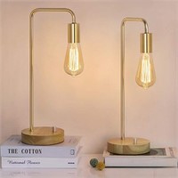HAITRAL Industrial Table Lamps - Edison Bedside La