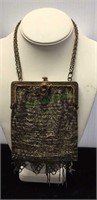 Antique art deco Victorian beaded handbag with
