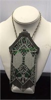 Antique art deco Victorian mesh metal handbag