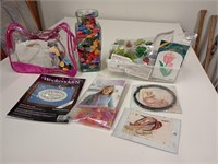 Assorted Cross Stitch And Art Supplies
