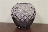 A Cut Glass on Crystal Amethyst Colour Vase