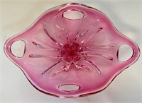 PRETTY MID CENTURY STRETCHED GLASS BOWL