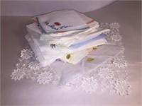 VINTAGE HANKIES LOT, EMBROIDERED, ETC.  NOTE: I TO