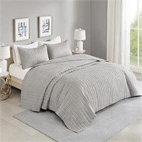 Comfort Spaces Kienna Quilt Set - King / Grey