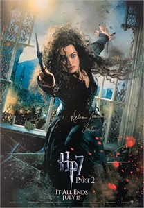 Helena Bonham Carter Signed Harry Potter Poster