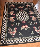 DALYN RUG CO. 4' 11" X 7' ROOSTER DESIGN MACHINE