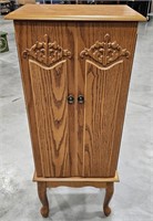Free Standing Jewelry Cabinet w 2 Doors, 4 Drawers