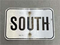 Metal Road Sign " South " 11 3/4 X 17 3/4 "